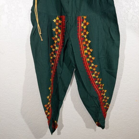 NWT Mesmora Green Orange Embroidered Kedia And Tulip Pants‎ Set Medium - Picture 8 of 12